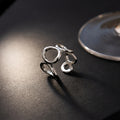 Silver Chain Gold Open Abstract Rings Three Metal Styles view 3