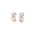 Pastel Enamel Flower Hoop Earrings In Pink And White view 5