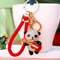 Jeweled Guitar Panda Keychains in Four Configurations with Two Wrist Loops view 6