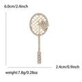 Badminton Racket and Shuttlecock Brooch in Gold or Silver Tone view 6