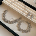 Irregular Branch Link Necklace Bracelet and Earrings in Two Tones view 3