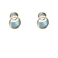 Gold Blue Enamel Interlocking Abstract Double Curve Studs view 5