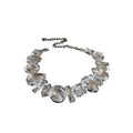 Oversized Geometric Gem Statement Choker Multicolor Silver Two view 5