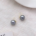 Gray Pearl Look Gold Tone Hook Earrings in Three Sizes view 6