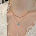 Delicate Teardrop Pendant Necklaces in Two Colors Statement Jewelry Design view 1