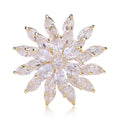 Layered Snowflake Brooch A Layered Pointed Crystal Flower Or Snowflake In A Gold-Tone view 6
