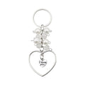 Pearl Cluster Open Heart I Love You Keychain and Attached Hardware view 5