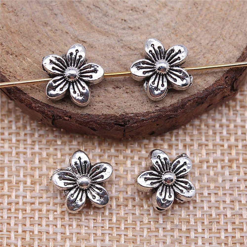 10x10x5mm 1.3g Multicolor Zinc Alloy Flower Loose Metal Beads for Bracelet Necklace Jewelry Making