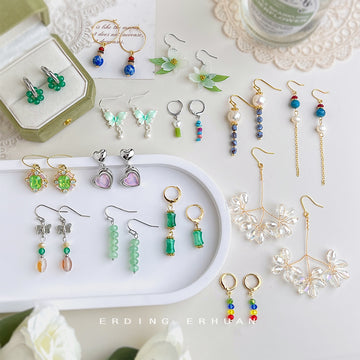 Assorted Multi-Style Pearl Stone Flower Drop Earrings 16 Variants