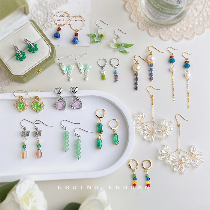 Assorted Multi-Style Pearl Stone Flower Drop Earrings 16 Variants