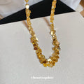 Gold Metal Heart Sequins Tassel Choker Necklace Adjustable view 4