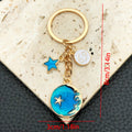 Six Blue Zodiac Moon and Star Metal Keychain Designs view 9