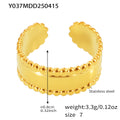 Gold Open Band Rings Textured Embossed Assorted Size 7 view 10