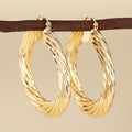 Gold Tone Textured Twist Hoop Earrings Seven Styles view 9