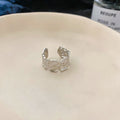 Textured Open Disc Flower Metal Rings Silver Gold 4 Styles view 9