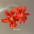 White And Orange Oversized Petal Flower Stud Earrings view 4