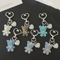 Rhinestone Teddy Bear Heart-Clasp Charms in Six Bow Colors view 3