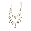 Layered Fish Charm Necklace in Gold and Silver Tones view 5