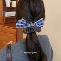 Fabric Scrunchie Bow Hair Ties Plaid Polka 4 Styles view 4