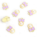 Pearl Bow Charms in Gold and Silver Tones, Six Enamel Colors view 10