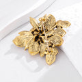 Flower Crystal Metal Brooch Pin 5.7 x 5.2 cm for Jackets and Lapels view 4
