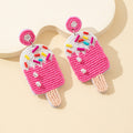 Seed Bead Popsicle Drop Earrings With Sprinkles Two Colors view 7