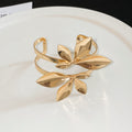 Leaf Flower Collar Necklace And Open Leaf Cuff Bracelets view 8
