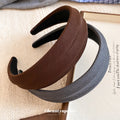 Textured Fabric Padded Wide Headband Deep Coffee Brown view 4