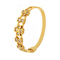 Clover Heart Zircon Hinged Bangle In Stainless Steel view 5