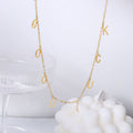 Good Luck Letter Charm Station Necklace Gold Tone Chain view 6
