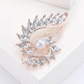 Winged Faux Pearl Rhinestone Brooch in Two Finishes view 3