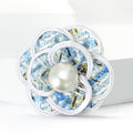 Layered Petal Flower Brooch with Pearl Center in Two Colors view 4