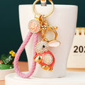 Jeweled Fortune Rabbit Keychains in Five Colors and Fifteen Loop Configurations view 8