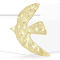 Gold Tone Textured Peace Dove Brooch Hammered Bird Pin view 2