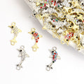 Rhinestone Dolphin Two Loop Connector Charms in Four Styles view 1
