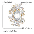 Oval Crystal Cluster Brooch with Faceted Stones for Jackets and Scarves view 6