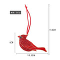 Red Rhinestone Cardinal Bird Ornament Enamel Metal Hanger view 2