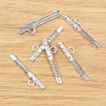 Antique Silver Flute Instrument Charms With Twin Loops view 4