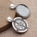 Reversible Round 20 mm Cabochon Pendant Settings in Two Finishes view 5