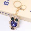 Gem Belly Owl Keychain Gold Clasp Pink Purple Blue Styles view 8