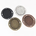 Beaded Round Pendant Tray Jewelry Making Components view 1