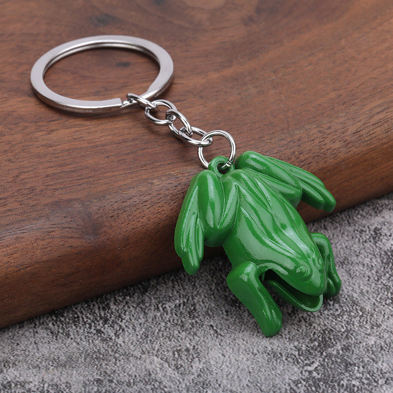Cute Frog Metal Keychain Animal Backpack Charm for Small Gift Accessories