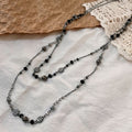 Crystal Beaded Double Strand Flower Necklace in Two Finishes view 7