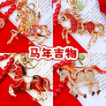 Red Bead Strand Horse Keychains in Four Distinct Motif Options view 10