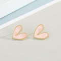 Gold Tone Open Heart Acrylic Stud Earrings in Five Colors view 5