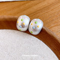 Pearlescent Oval Multicolor Dot Stud Earrings Fashion Jewelry view 4