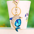 Jeweled Dolphin Keychains with Braided and Bare Wrist Loop Options view 3