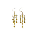 Gold Tone Starburst Chandelier Earrings In Three Colors view 5