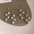 Gold Wire Constellation Freshwater Pearl Drop Earrings Pair view 1
