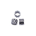 Lattice Pattern Silver Tone Large Hole Spacer Beads view 4